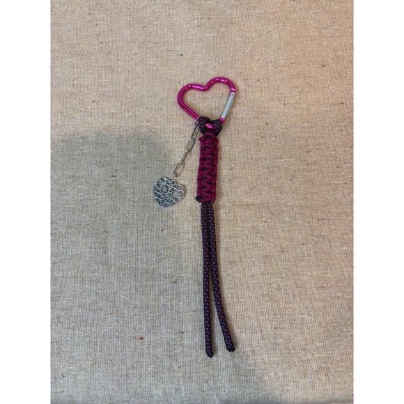 Accessories - Fushia Heart Paracord Keychain